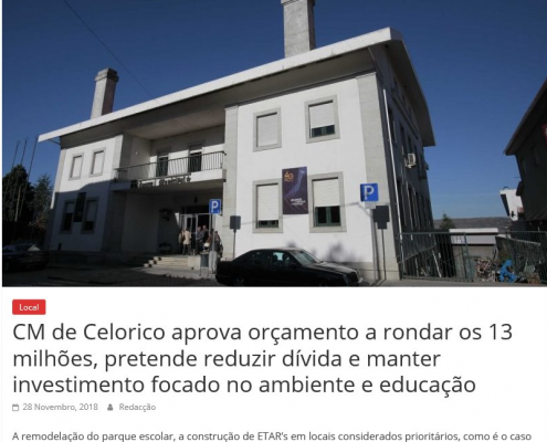 CM de Celorico aprova orcamento a rondar os 13 milhoes pretende reduzir divida e manter investimento focado no ambiente e educacao