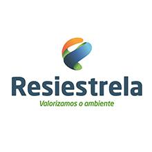 Logótipo Resiestrela com lema ambiental Logótipo Resiestrela com símbolo circular e lema Valorizamos o ambiente